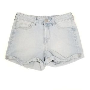 Denim Shorts Raw Hem Size 4 Rolled Cuffs